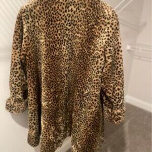 Animal Print Faux Fur Swing Coat  by J. Percy for Marvin Richards